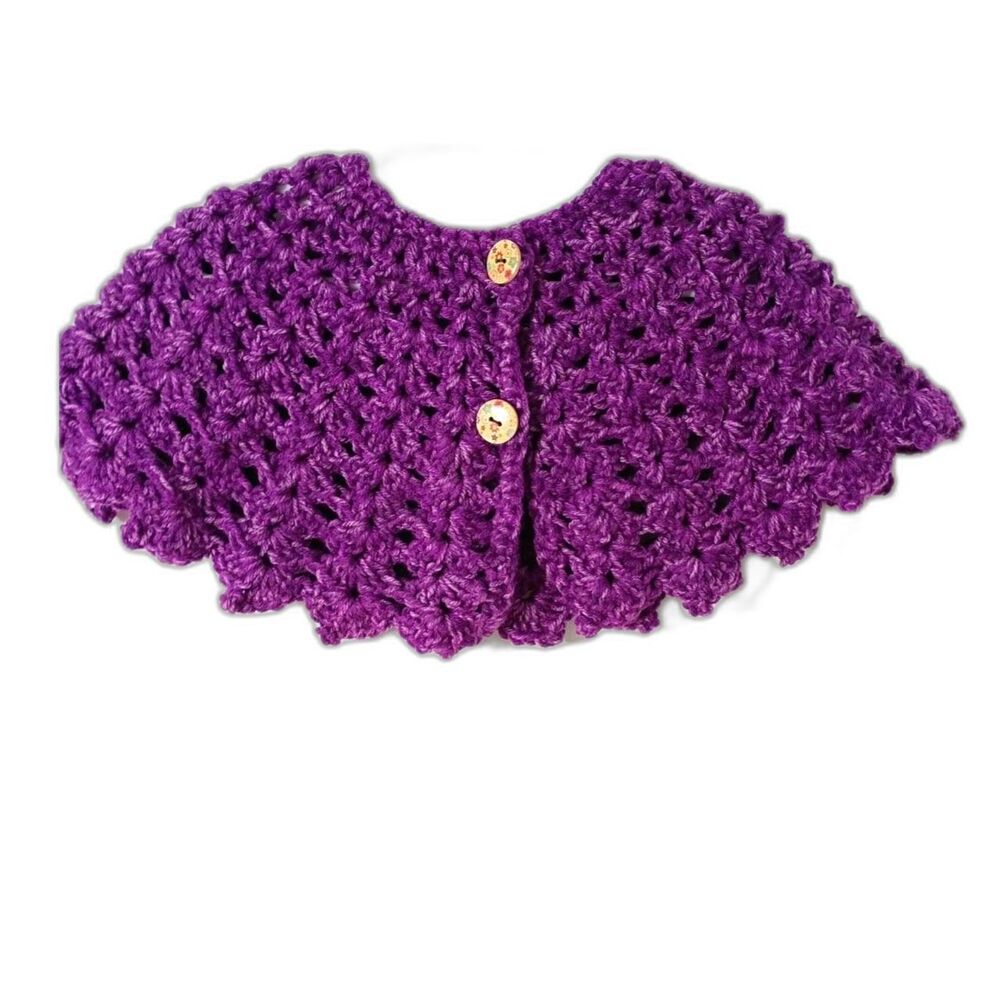 Soft Purple Hand Crocheted Toddler Cape – Boutique Toddler Winter Wear